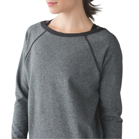 Lululemon Crew Love Pullover Heathered Speckled Black - Picture 2 of 9
